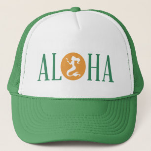 Boné Aloha verde do chapéu do camionista da sereia