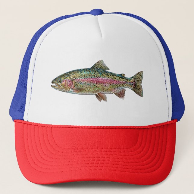 Boné Amante da Pesca – Design de Pesca de Truta (Frente)