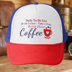 Boné Amante de café, relaxa, vermelho