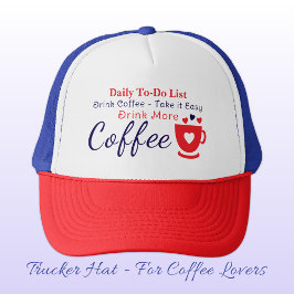 Boné Amante de café, relaxa, vermelho