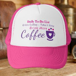Boné Amante de café, relaxe rosa
