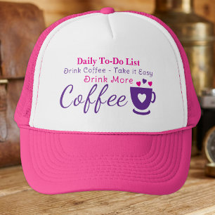 Boné Amante de café, relaxe rosa