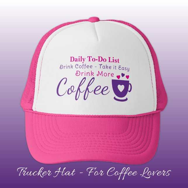 Boné Amante de café, relaxe rosa (Criador carregado)