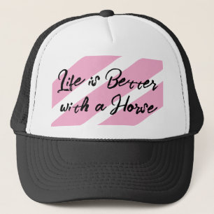 Boné Amante de cavalos branco rosa