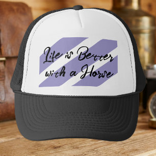 Boné Amante de cavalos branco roxo