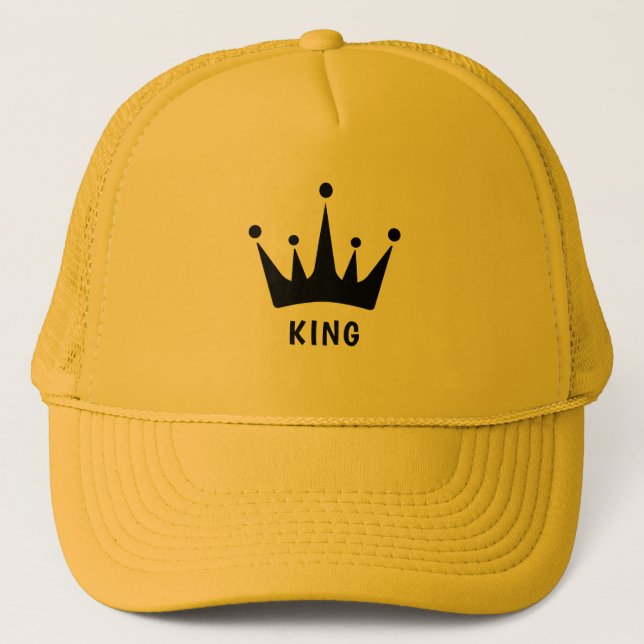 Boné Amarelo e Amarelo Personalizado Texto KING (Frente)