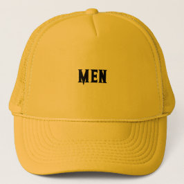 Boné Amarelo e texto MEN cor amarela Legal Bonito Mascu