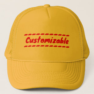 Boné Amarelo e Vermelho Personalizável