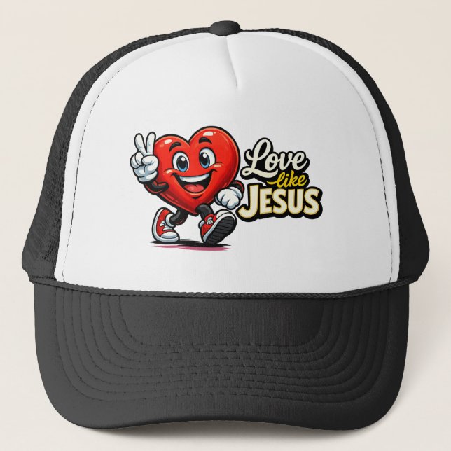 Boné Ame como JESUS - Coração - Cristão (Frente)