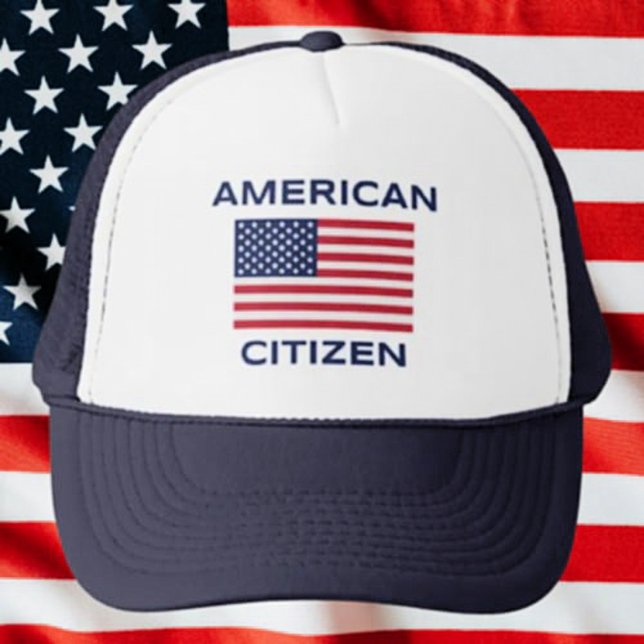 Boné American Citizen Bold USA Flag Trucker Hat (Criador carregado)