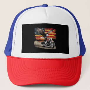Boné American Flag Motorcycle Tshirt USA Flag Biker Ret