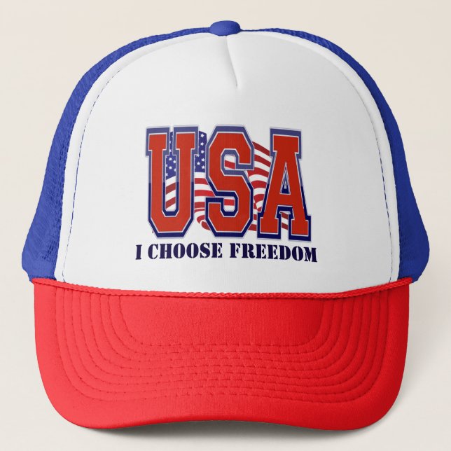 Boné American Flag USA I Choose Freedom Patriotic (Frente)