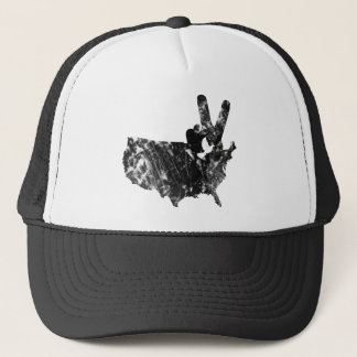 Boné American Peace V Sign Dove, Grunge