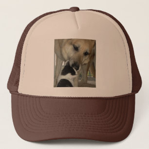 Boné Amigo do german shepherd e Gatinho