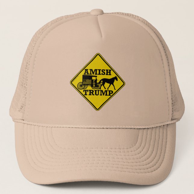 Boné Amish Para Cavalo Trump E Humor Político Buggy (Frente)
