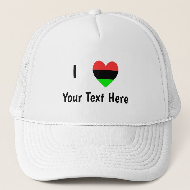 Boné Amo (Afro-Americano Flag Heart) Seu Texto (Frente)