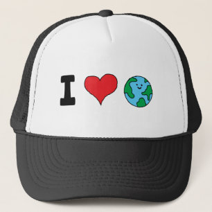 Boné Amo o Mundo Feliz Clipart Terra Fofa