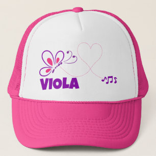 Boné Amo Viola Rosa Borboleta Coração Roxo