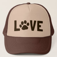 AMOR com impressão da pata do cão