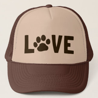 Boné AMOR com impressão da pata do cão