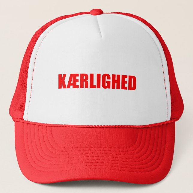 Boné Amor em língua dinamarquesa. Kaerlighe (Frente)
