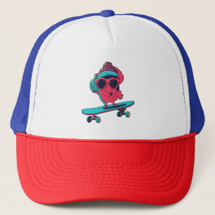 Boné Amor em Rodas - Legal Skateboard Heart Design  