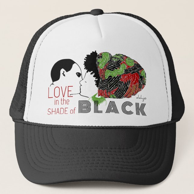 BONÉ AMOR NEGRO EM VERDE E VERMELHO (Frente)