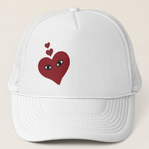 Boné Amor Rosto de Coração Vermelho