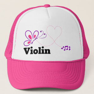 Boné Amor Violin Pink Butterfly Heart
