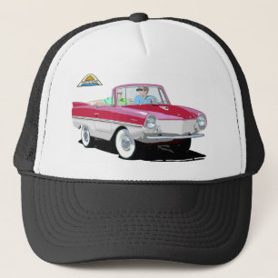 Boné Amphicar branco-vermelho