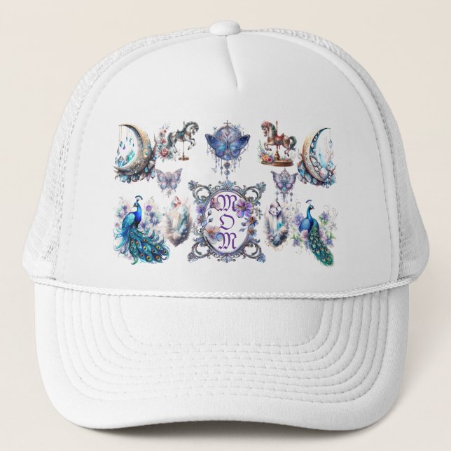 Boné Amuletos da Sorte Para Mãe Moldura Floral (Frente)