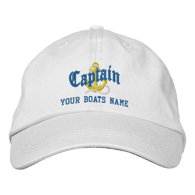 Boné Anchor motif captains sailing embroidered baseball (Frente)