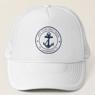 Boné Âncora Náutica Nome de Barco Personalizado