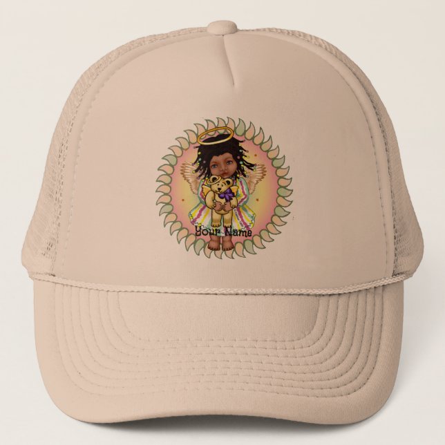 Boné Angel Holding Bear Trucker Hat (Frente)