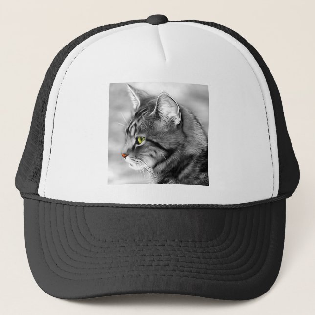 Boné Animais De Gato Retraem Retrato Com Docinho De Pel (Frente)