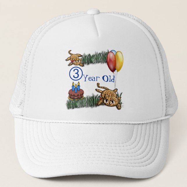 Boné Aniversário do Ultramarino Safari, de 3 anos, Leop (Frente)