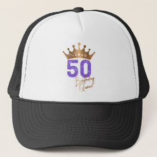 Boné Aniversário Rainha 50 para a coroa de 50 anos