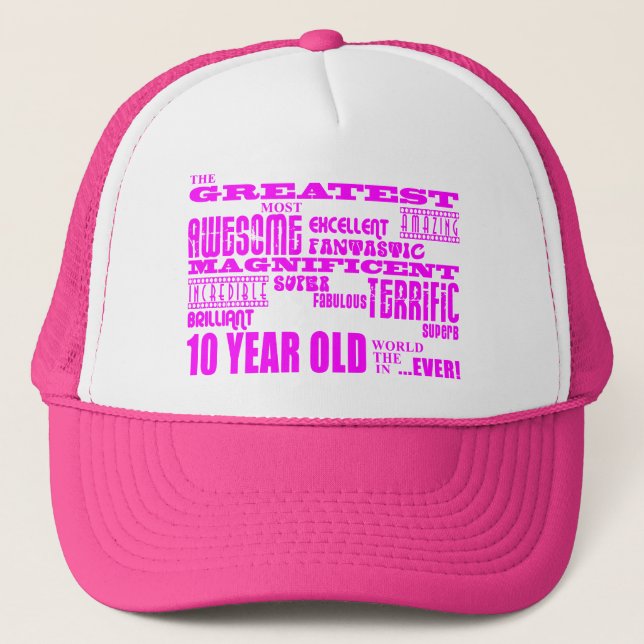 Boné Aniversários das meninas 10ns: Grande criança de (Frente)