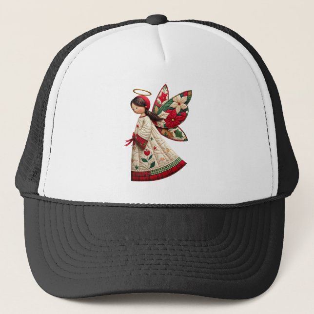 Boné Anjo de Natal com Flores de Festa (Frente)