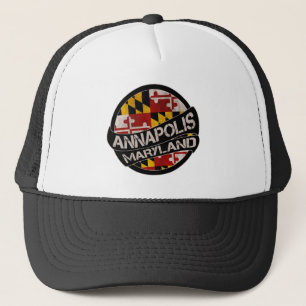 Boné Annapolis Maryland flag grunge trucker hat