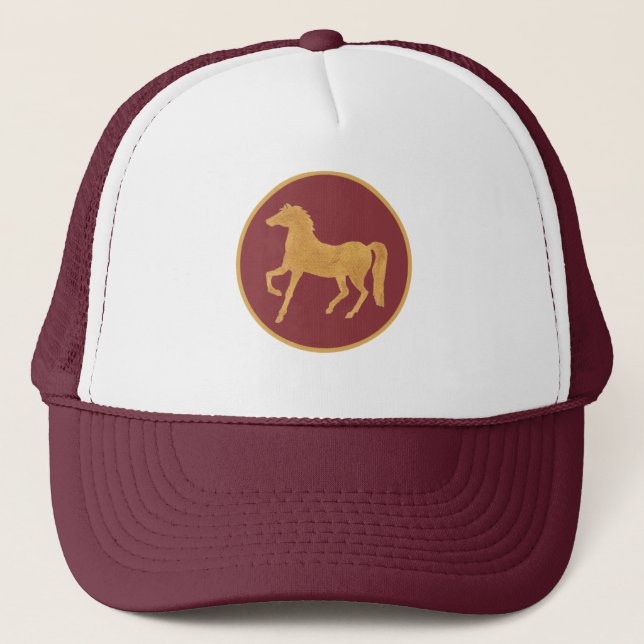 Boné Ano Chic do Cavalo, Maroon Trucker Hat (Frente)