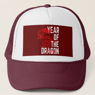 Boné Ano do Dragão Vermelho branco