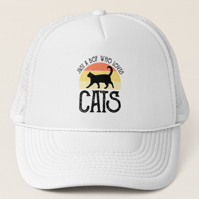 Boné Apenas um menino que ama gatos (Frente)