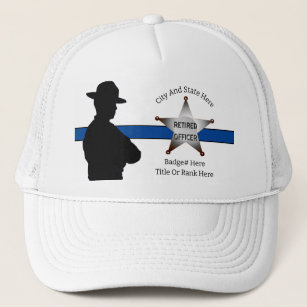 Boné Aposentação   Polícia   Linha azul fina   Chapéus