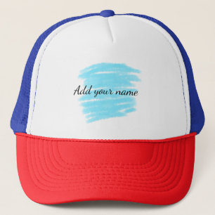 Boné Aquarela azul adicionar nome texto mensagem aqui j