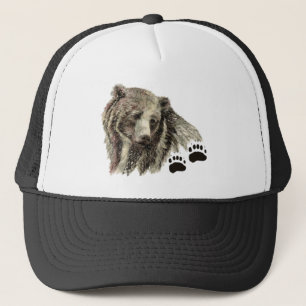 Boné Aquarela Urso Preto Arte Da Natureza Animal Silves