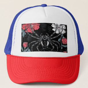Boné Aranha Romântica Escura Floral