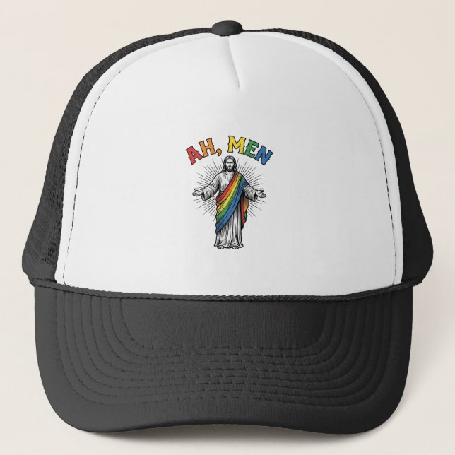 Boné Arco-íris Religioso Vintage Ah Homens (Frente)