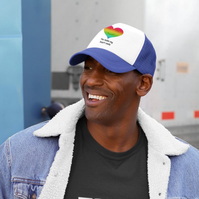 Boné Arco-íris você faz meu coração sorrir (Criador carregado)