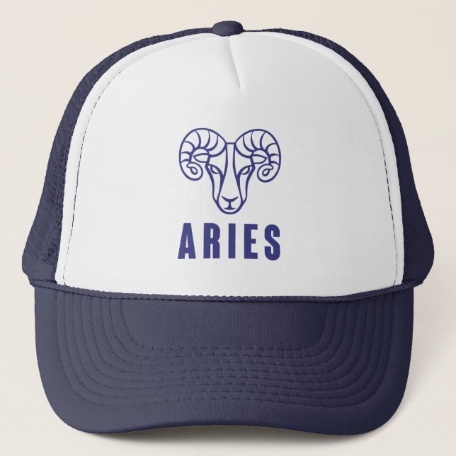 Boné Aries Ram Zodiodócópio Horoscópio e Sinal Astrológ (Frente)